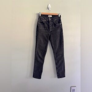 AGOLDE High Rise Straight Crop Jeans in black /size 23